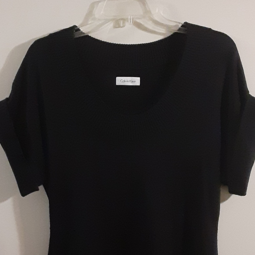 Calvin Klein Black Woven Midi Dress